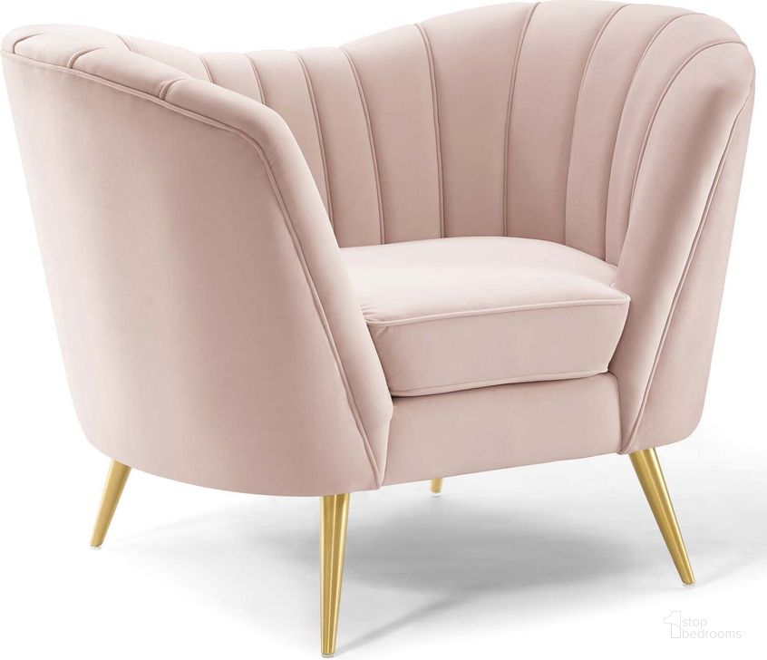 The appearance of Opportunity Pink Performance Velvet Arm Chair designed by Modway in the modern / contemporary interior design. This pink piece of furniture  was selected by 1StopBedrooms from Opportunity Collection to add a touch of cosiness and style into your home. Sku: EEI-3874-PNK. Product Type: Living Room Chair. Material: Stainless Steel. Image1
