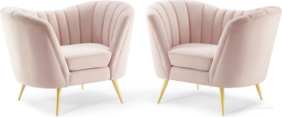 The appearance of Opportunity Pink Performance Velvet Arm Chair Set of 2 designed by Modway in the modern / contemporary interior design. This pink piece of furniture  was selected by 1StopBedrooms from Opportunity Collection to add a touch of cosiness and style into your home. Sku: EEI-4088-PNK. Product Type: Living Room Chair. Material: Stainless Steel. Image1