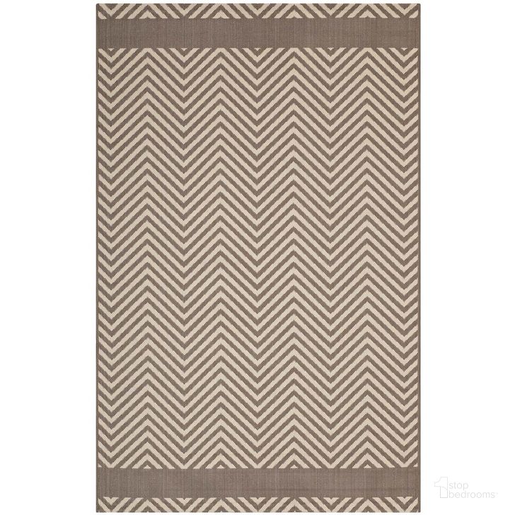 The appearance of Optica Chevron With End Borders 8X10 Indoor and Outdoor Area Rug In Light and Dark Beige designed by Modway in the modern / contemporary interior design. This light and dark beige piece of furniture  was selected by 1StopBedrooms from Optica Collection to add a touch of cosiness and style into your home. Sku: R-1141A-810. Material: Polypropylene. Product Type: Area Rugs. Image1