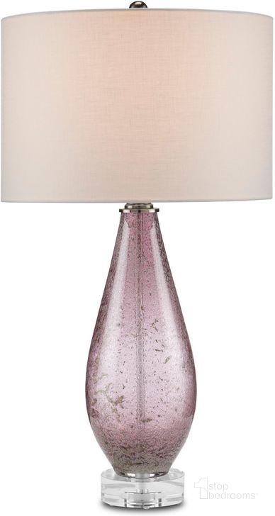 The appearance of Optimist Purple Table Lamp designed by Currey & Company in the modern / contemporary interior design. This purple piece of furniture  was selected by 1StopBedrooms from Optimist Collection to add a touch of cosiness and style into your home. Sku: 6000-0854. Material: Glass. Product Type: Table Lamp. Image1