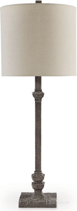 The appearance of Oralieville Distressed Gray Poly Accent Lamp designed by Signature Design by Ashley in the traditional interior design. This distressed gray piece of furniture  was selected by 1StopBedrooms from Oralieville Collection to add a touch of cosiness and style into your home. Sku: L208413. Material: Metal. Product Type: Lamp. Image1