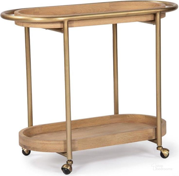 The appearance of Orbit Bar Cart In Brass designed by Union Home Furniture in the modern / contemporary interior design. This brass piece of furniture  was selected by 1StopBedrooms from Orbit Collection to add a touch of cosiness and style into your home. Sku: DIN00239. Material: Steel. Product Type: Bar Cart. Image1