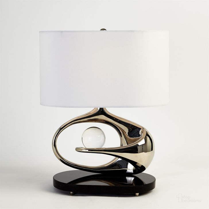 The appearance of Orbit Lamp In Nickel designed by Global Views in the modern / contemporary interior design. This black piece of furniture  was selected by 1StopBedrooms from Orbit Collection to add a touch of cosiness and style into your home. Sku: 9.934. Product Type: Lamp. Material: Brass. Image1
