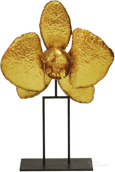 The appearance of Orchid Gold Leaf 12 Inch Sculpture designed by Worlds Away in the transitional interior design. This black and gold piece of furniture  was selected by 1StopBedrooms from Orchid Collection to add a touch of cosiness and style into your home. Sku: ORCHID G12. Material: Metal. Product Type: Sculpture.