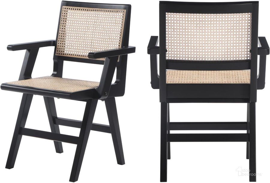 The appearance of Oregon Lane Black Arm Chair Set of 2 designed by Furnique in the transitional interior design. This black piece of furniture  was selected by 1StopBedrooms from Oregon Lane Collection to add a touch of cosiness and style into your home. Sku: 588Black-AC. Product Type: Arm Chair. Material: Rubberwood. Image1