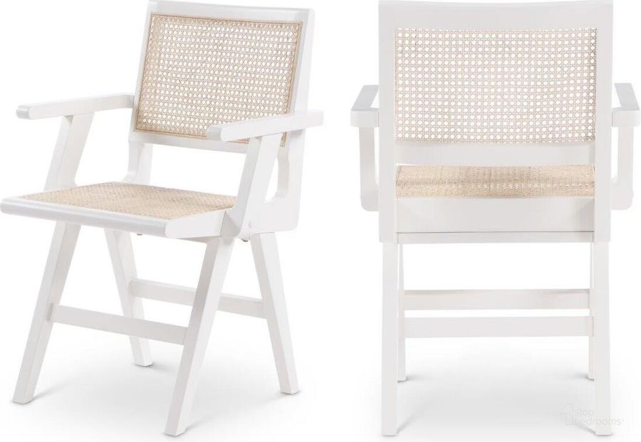 The appearance of Oregon Lane White Arm Chair Set of 2 designed by Furnique in the transitional interior design. This white piece of furniture  was selected by 1StopBedrooms from Oregon Lane Collection to add a touch of cosiness and style into your home. Sku: 588White-AC. Product Type: Arm Chair. Material: Rubberwood. Image1