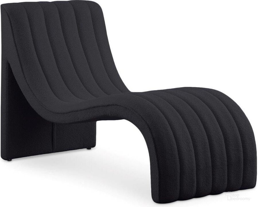 The appearance of Orian Black Teddy Fabric Chaise designed by Meridian in the modern / contemporary interior design. This black piece of furniture  was selected by 1StopBedrooms from Orian Collection to add a touch of cosiness and style into your home. Sku: 156Black. Material: Fabric. Product Type: Chaise. Image1