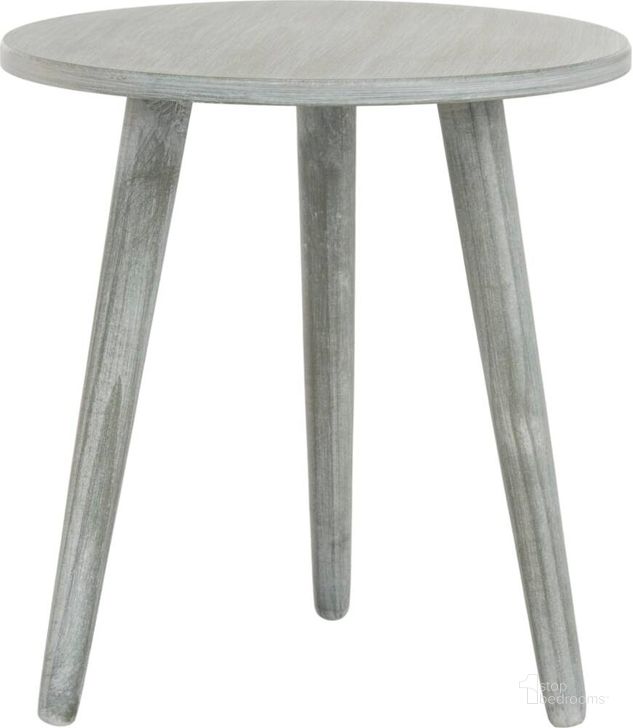 The appearance of Orion Slate Grey Round Accent Table designed by Safavieh in the transitional interior design. This grey and slate piece of furniture  was selected by 1StopBedrooms from Orion Collection to add a touch of cosiness and style into your home. Sku: ACC5700C. Material: Wood. Product Type: Accent Table. Image1