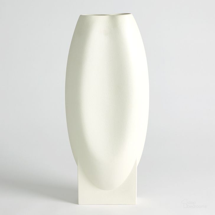 The appearance of Orpheus Large Vase In Ivory designed by Global Views in the modern / contemporary interior design. This white piece of furniture  was selected by 1StopBedrooms from Orpheus Collection to add a touch of cosiness and style into your home. Sku: 7.10463. Material: Ceramic. Product Type: Vase. Image1