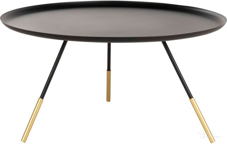 The appearance of Orson Gold/Black Coffee Table with Metal Gold Cap designed by Safavieh in the modern / contemporary interior design. This black and gold piece of furniture  was selected by 1StopBedrooms from Orson Collection to add a touch of cosiness and style into your home. Sku: FOX4525A. Product Type: Coffee Table. Material: Iron. Image1