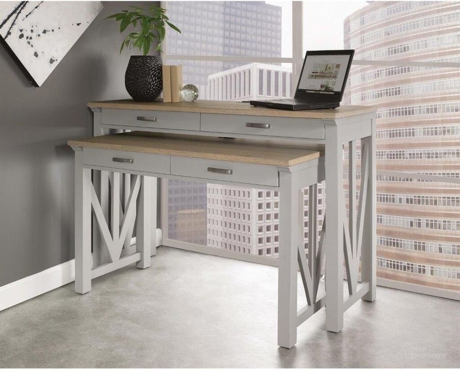The appearance of Osborne 30 Inch Nesting Desk designed by Riverside Furniture in the country / farmhouse interior design. This grey piece of furniture  was selected by 1StopBedrooms from Osborne Collection to add a touch of cosiness and style into your home. Sku: 12132. Product Type: Nesting Table. Image1