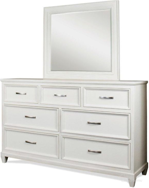 The appearance of Osborne Seven Drawer Dresser In White designed by Riverside Furniture in the country / farmhouse interior design. This white piece of furniture  was selected by 1StopBedrooms from Osborne Collection to add a touch of cosiness and style into your home. Sku: 12160. Product Type: Dresser. Image1