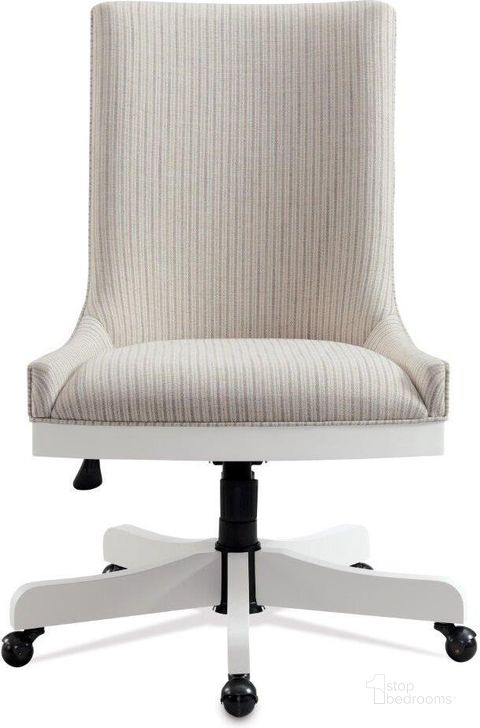 The appearance of Osborne Upholstered Desk Chair In White designed by Riverside Furniture in the country / farmhouse interior design. This white piece of furniture  was selected by 1StopBedrooms from Osborne Collection to add a touch of cosiness and style into your home. Sku: 12038. Product Type: Desk Chair. Image1