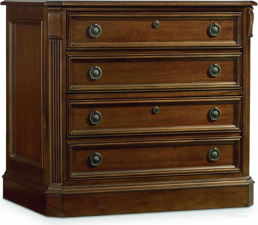 The appearance of Brookhaven Light Cherry Lateral File designed by Hooker in the traditional interior design. This brown piece of furniture  was selected by 1StopBedrooms from Brookhaven Collection to add a touch of cosiness and style into your home. Sku: 281-10-566. Material: Wood. Product Type: Lateral Filing Cabinet. Image1