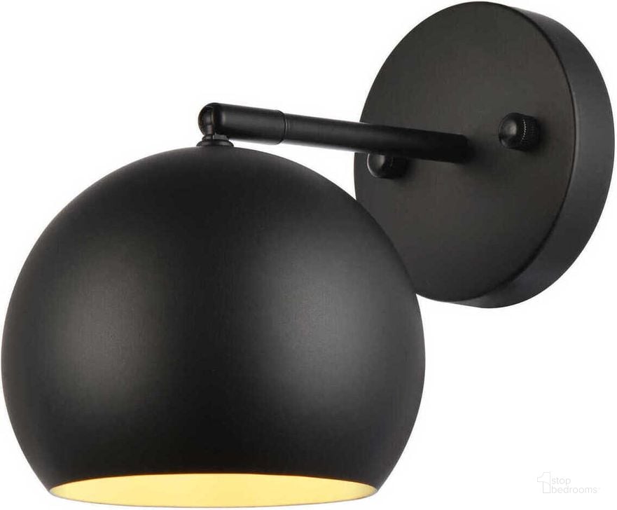 The appearance of Othello 1 Light Black And Brass Wall Sconce designed by Elegant Lighting in the transitional interior design. This matt black and brass piece of furniture  was selected by 1StopBedrooms from Othello Collection to add a touch of cosiness and style into your home. Sku: LD2355BKR. Product Type: Wall Sconce. Material: Iron. Image1