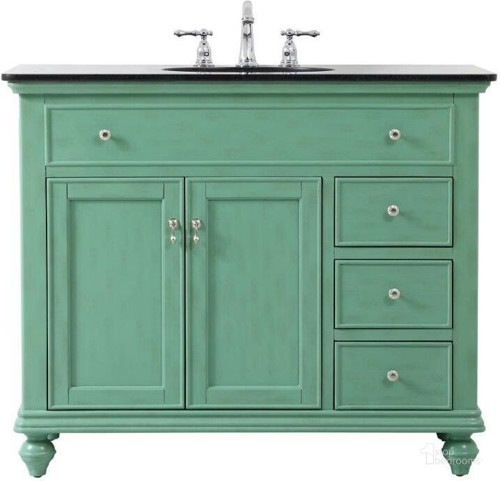 The appearance of Otto 42 Inch Single Bathroom Vanity In Vintage Mint designed by Elegant Lighting in the modern / contemporary interior design. This mint piece of furniture  was selected by 1StopBedrooms from Otto Collection to add a touch of cosiness and style into your home. Sku: VF12342VM. Material: Wood. Product Type: Bathroom Vanity. Image1
