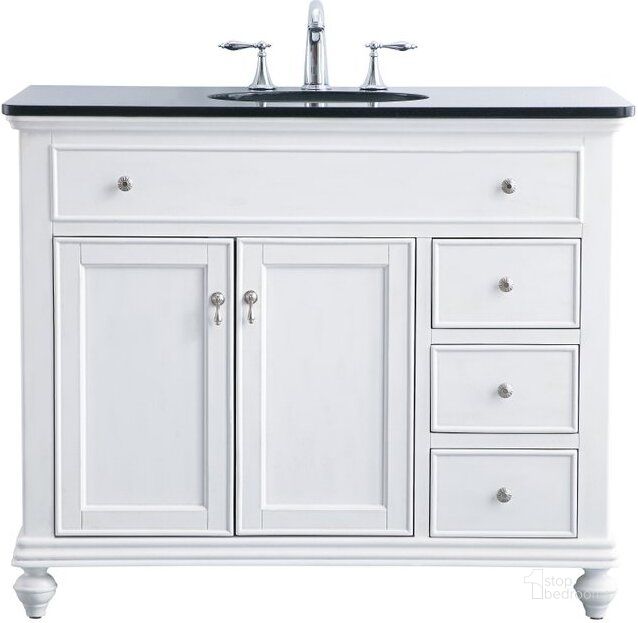 The appearance of Otto 42 Inch Single Bathroom Vanity Set In Antique White designed by Elegant Lighting in the modern / contemporary interior design. This antique white piece of furniture  was selected by 1StopBedrooms from Otto Collection to add a touch of cosiness and style into your home. Sku: VF12342AW. Product Type: Bathroom Vanity. Image1