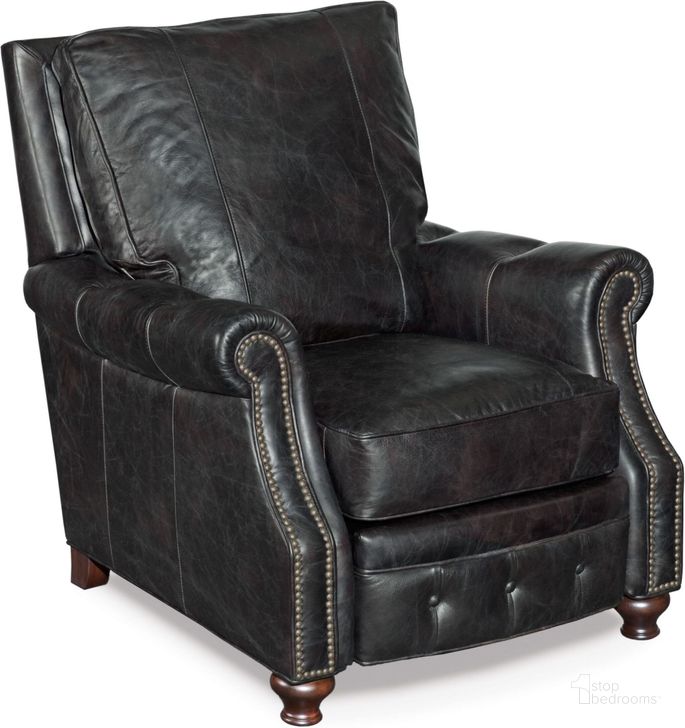 The appearance of Winslow Black Leather Recliner designed by Hooker in the traditional interior design. This black piece of furniture  was selected by 1StopBedrooms from Winslow Collection to add a touch of cosiness and style into your home. Sku: RC150-099. Material: Leather. Product Type: Recliner. Image1