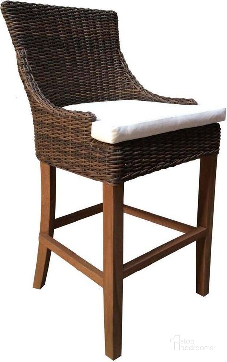 The appearance of Outdoor Alfresco Barstool with Crocodile Rattan designed by Padmas Plantation in the modern / contemporary interior design. This rattan piece of furniture  was selected by 1StopBedrooms from Alfresco Collection to add a touch of cosiness and style into your home. Sku: OL-ALF14-CROC. Product Type: Outdoor Bar Furniture. Material: Wicker. Image1