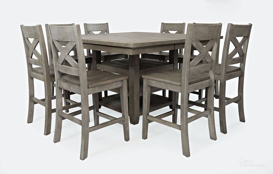 The appearance of Outer Banks Coastal Reclaimed Pine 60 Inch Nine-Piece Counter Height Dining Set In Grey designed by Jofran in the rustic / southwestern interior design. This grey piece of furniture  was selected by 1StopBedrooms from Outer Banks Collection to add a touch of cosiness and style into your home. Sku: 1841-60C-9. Product Type: Dining Room Set. Material: Plywood. Image1