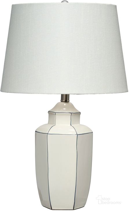 The appearance of Outline Table Lamp In White designed by Jamie Young Company in the traditional interior design. This white piece of furniture  was selected by 1StopBedrooms from Outline Collection to add a touch of cosiness and style into your home. Sku: LS9OUTLINEWH. Material: Ceramic. Product Type: Table Lamp. Image1