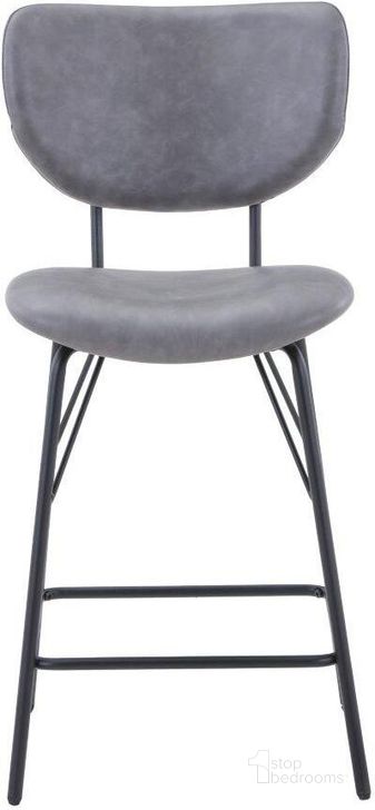The appearance of Owen Contemporary Modern Faux Leather Split-Back Upholstered Counter Height Barstool Set of 2 In Grey designed by Jofran in the modern / contemporary interior design. This grey piece of furniture  was selected by 1StopBedrooms from Owen Collection to add a touch of cosiness and style into your home. Sku: 2271-OWENSTGRY. Product Type: Barstool. Material: Iron. Image1