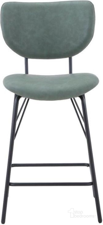 The appearance of Owen Contemporary Modern Faux Leather Split-Back Upholstered Counter Height Barstool Set of 2 In Jade designed by Jofran in the modern / contemporary interior design. This jade piece of furniture  was selected by 1StopBedrooms from Owen Collection to add a touch of cosiness and style into your home. Sku: 2271-OWENSTJD. Product Type: Barstool. Material: Iron. Image1