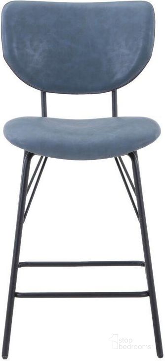 The appearance of Owen Contemporary Modern Faux Leather Split-Back Upholstered Counter Height Barstool Set of 2 In Slate designed by Jofran in the modern / contemporary interior design. This slate piece of furniture  was selected by 1StopBedrooms from Owen Collection to add a touch of cosiness and style into your home. Sku: 2271-OWENSTSL. Product Type: Barstool. Material: Iron. Image1