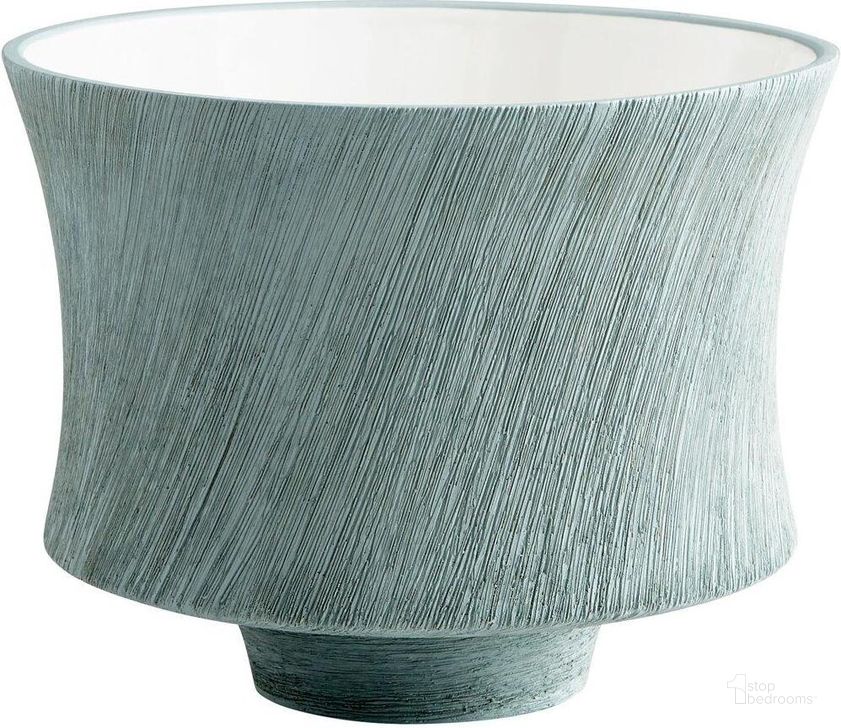 The appearance of Oyster Blue Large Selena Slab Planter designed by Cyan Design in the modern / contemporary interior design. This blue piece of furniture  was selected by 1StopBedrooms from  to add a touch of cosiness and style into your home. Sku: 08737. Material: Ceramic. Product Type: Planter.