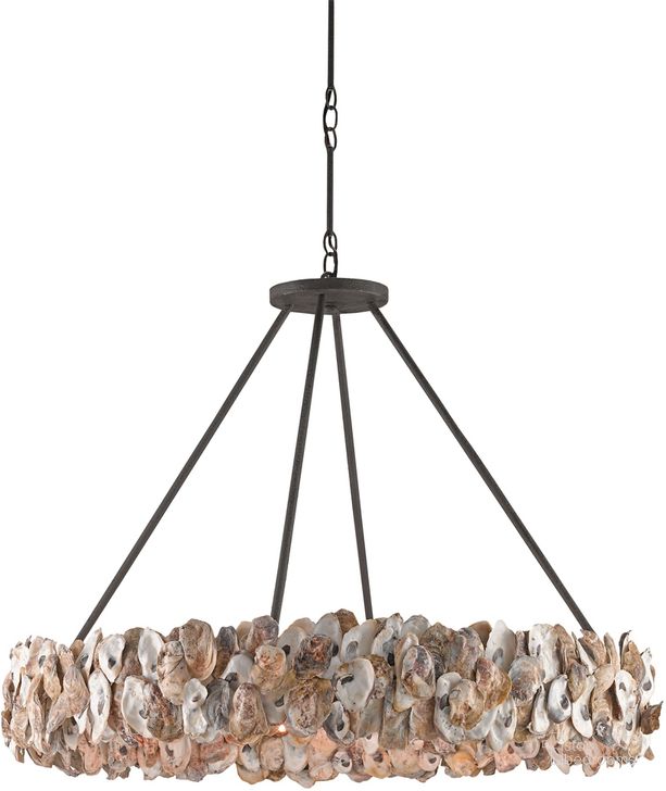 The appearance of Oyster Shell Chandelier In Bronze designed by Currey & Company in the modern / contemporary interior design. This bronze piece of furniture  was selected by 1StopBedrooms from Oyster Shell Collection to add a touch of cosiness and style into your home. Sku: 9672. Product Type: Chandelier. Material: Iron. Image1