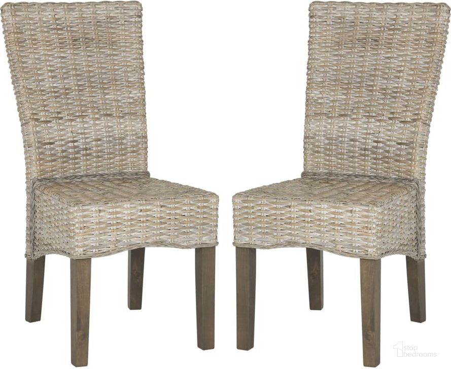 The appearance of Ozias White Wash 19 Inch Wicker Dining Chair designed by Safavieh in the transitional interior design. This washed white piece of furniture  was selected by 1StopBedrooms from Ozias Collection to add a touch of cosiness and style into your home. Sku: SEA8014B-SET2. Product Type: Dining Chair. Material: Rattan. Image1