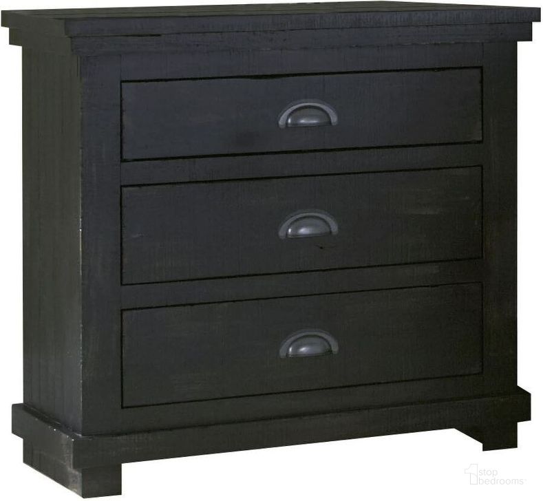 The appearance of Willow Distressed Black Nightstand designed by Progressive Furniture in the transitional interior design. This black piece of furniture  was selected by 1StopBedrooms from Willow Collection to add a touch of cosiness and style into your home. Sku: P612-43. Material: Wood. Product Type: Nightstand. Image1