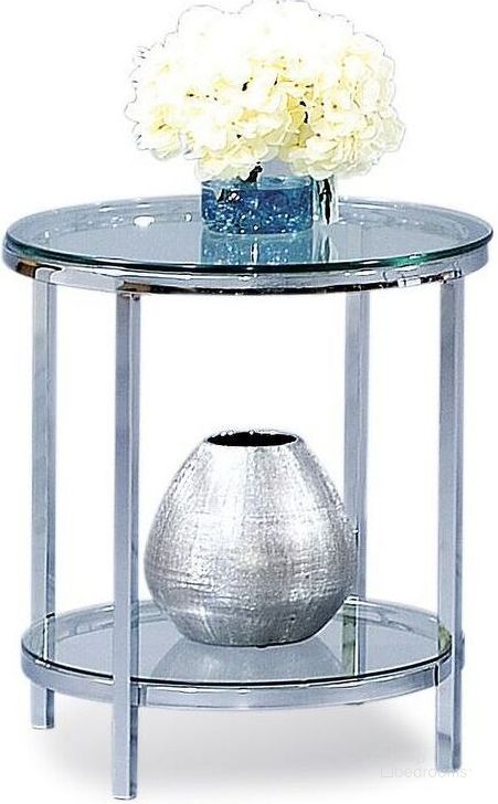 The appearance of Pacmore Silver End Table 0qb2271137 designed by Boho House in the modern / contemporary interior design. This silver piece of furniture  was selected by 1StopBedrooms from Pacmore Collection to add a touch of cosiness and style into your home. Sku: T1792-220EC. Table Top Shape: Round. Material: Glass. Product Type: End Table.