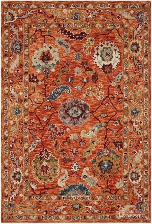 The appearance of Padma Orange/Multi Rug PADMPMA-01ORML160S designed by Loloi Rugs in the transitional interior design. This orange and multi piece of furniture  was selected by 1StopBedrooms from Padma Collection to add a touch of cosiness and style into your home. Sku: PADMPMA-01ORML160S. Material: Wool. Product Type: Rug. Image1
