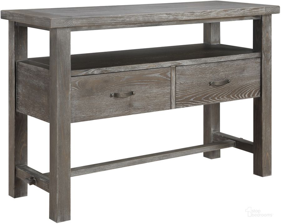 The appearance of Paladin Buffet In Weathered Gray designed by Emerald Home Furnishings in the rustic / southwestern interior design. This weathered gray piece of furniture  was selected by 1StopBedrooms from Paladin Collection to add a touch of cosiness and style into your home. Sku: D350-50-03. Product Type: Buffet. Material: Pine. Image1