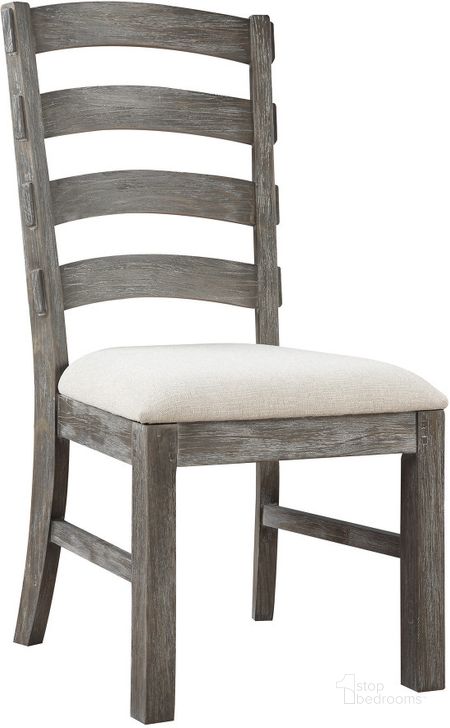 The appearance of Paladin Dining Chair In Weathered Gray designed by Emerald Home Furnishings in the rustic / southwestern interior design. This weathered gray piece of furniture  was selected by 1StopBedrooms from Paladin Collection to add a touch of cosiness and style into your home. Sku: D350-20-03. Material: Wood. Product Type: Dining Chair. Image1
