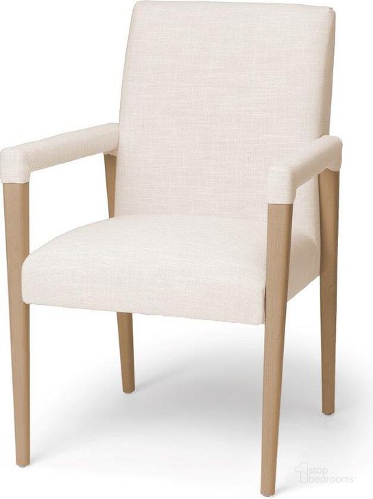 The appearance of Palisades Cream Fabric Wrap Brown Wood Frame Dining Chair Set of 2 designed by Mercana in the modern / contemporary interior design. This brown and cream piece of furniture  was selected by 1StopBedrooms from Palisades Collection to add a touch of cosiness and style into your home. Sku: 68194. Material: Wood. Product Type: Dining Chair. Image1