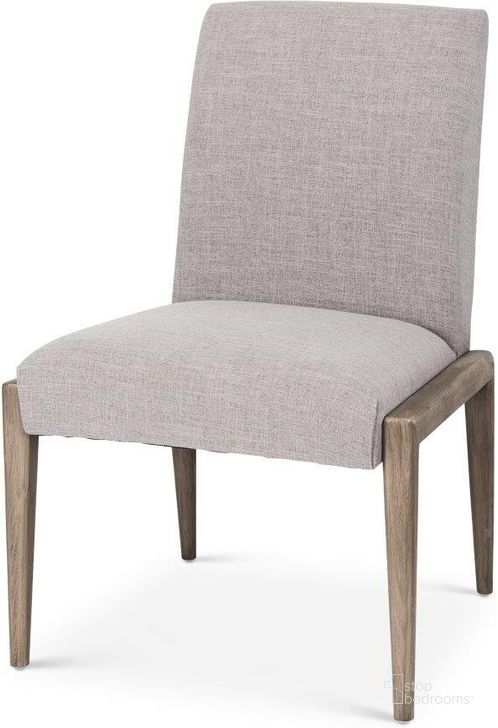 The appearance of Palisades Cream Upholstery With Solid Wood Armless Dining Chair Set of 2 designed by Mercana in the modern / contemporary interior design. This cream and beige piece of furniture  was selected by 1StopBedrooms from Palisades Collection to add a touch of cosiness and style into your home. Sku: 69824. Material: Wood. Product Type: Dining Chair. Image1