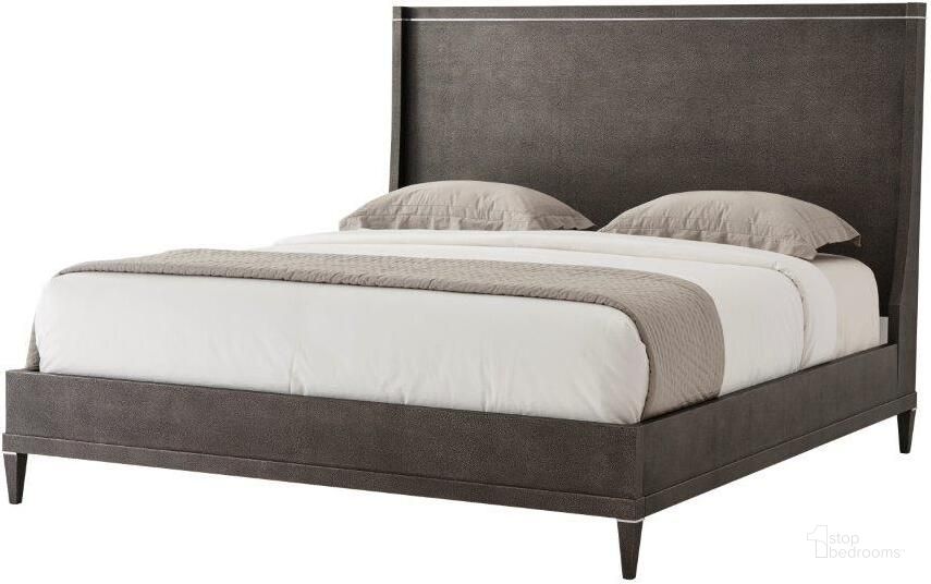 The appearance of Palmer California King Bed TAS84016D designed by Theodore Alexander in the transitional interior design. This gray piece of furniture  was selected by 1StopBedrooms from TA Studio Raia Collection to add a touch of cosiness and style into your home. Sku: TAS84016D. Bed Type: Panel Bed. Material: Leather. Product Type: Panel Bed. Bed Size: California King.