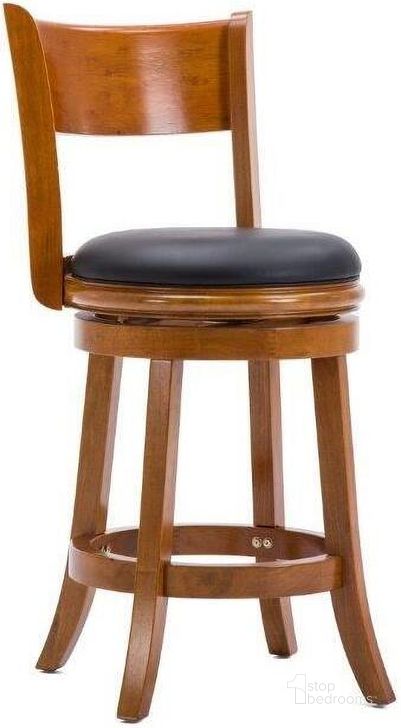 The appearance of Palmetto 24 Inch Swivel Counter Stool In Fruitwood designed by Boraam Industries in the traditional interior design. This fruitwood piece of furniture  was selected by 1StopBedrooms from Palmetto Collection to add a touch of cosiness and style into your home. Sku: 45124. Product Type: Barstool. Material: Rubberwood. Image1