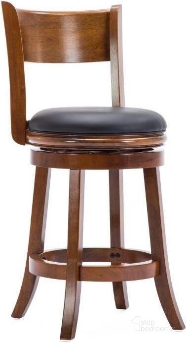 The appearance of Palmetto 24 Inch Swivel Counter Stool In Walnut designed by Boraam Industries in the traditional interior design. This walnut piece of furniture  was selected by 1StopBedrooms from Palmetto Collection to add a touch of cosiness and style into your home. Sku: 47124. Product Type: Barstool. Material: Rubberwood. Image1