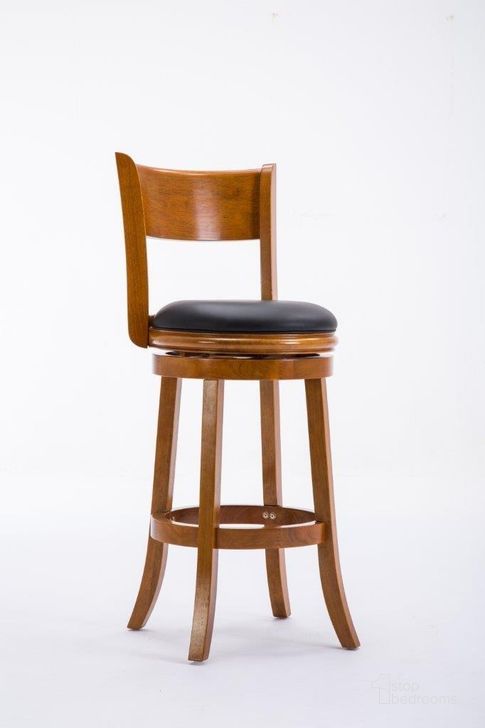 The appearance of Palmetto 29 Inch Swivel Bar Stool In Fruitwood designed by Boraam Industries in the transitional interior design. This fruitwood piece of furniture  was selected by 1StopBedrooms from Palmetto Collection to add a touch of cosiness and style into your home. Sku: 45129. Material: Metal. Product Type: Barstool. Image1