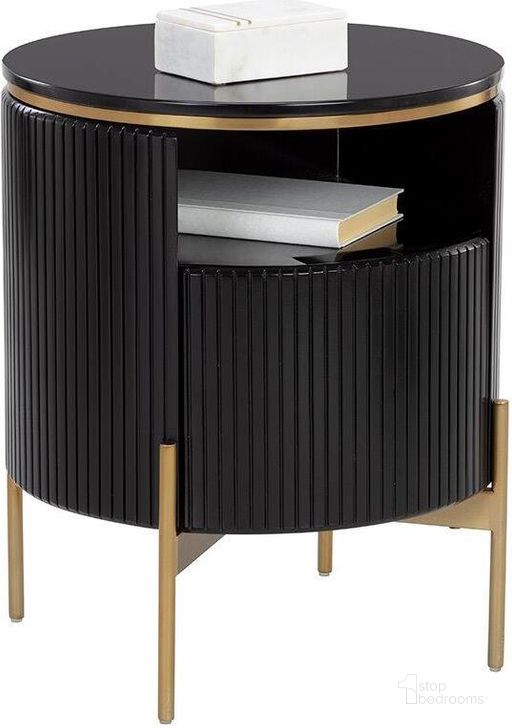 The appearance of Paloma End Table In Black designed by Sunpan in the modern / contemporary interior design. This black piece of furniture  was selected by 1StopBedrooms from Paloma Collection to add a touch of cosiness and style into your home. Sku: 110398. Material: Wood. Product Type: End Table. Image1