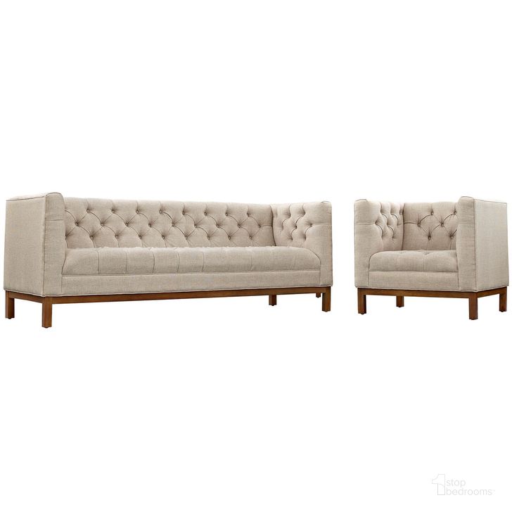 The appearance of Panache Living Room Set Upholstered Fabric Set of 2 In Beige designed by Modway in the  interior design. This beige piece of furniture  was selected by 1StopBedrooms from Panache Collection to add a touch of cosiness and style into your home. Sku: EEI-2437-BEI-SET. Material: Wood. Product Type: Living Room Set. Image1