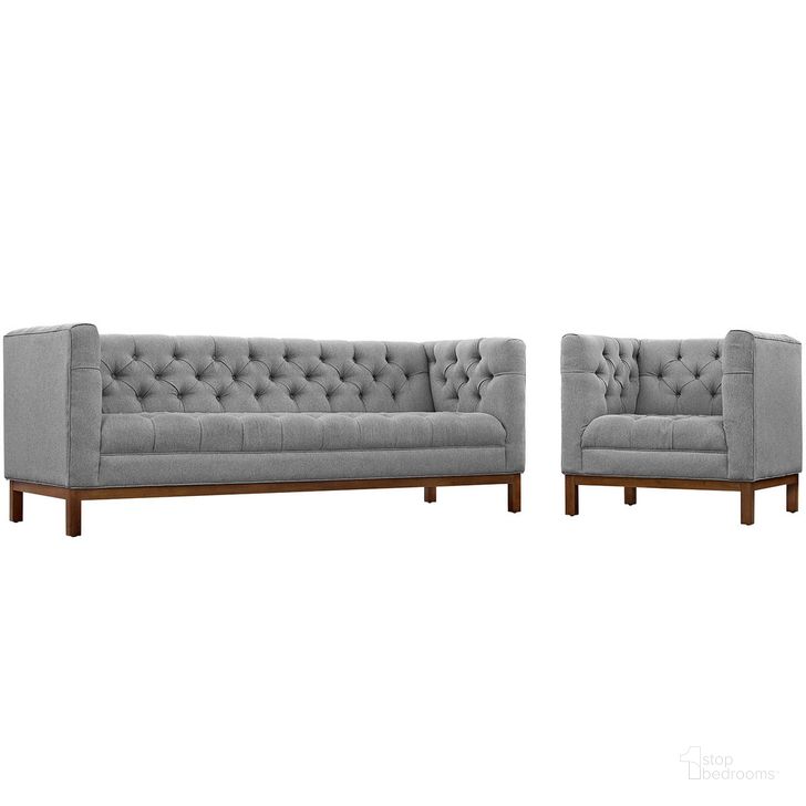 The appearance of Panache Living Room Set Upholstered Fabric Set of 2 In Gray designed by Modway in the  interior design. This light gray piece of furniture  was selected by 1StopBedrooms from Panache Collection to add a touch of cosiness and style into your home. Sku: EEI-2437-GRY-SET. Material: Wood. Product Type: Living Room Set. Image1