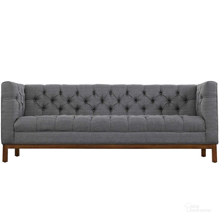 The appearance of Panache Upholstered Fabric Sofa In Gray designed by Modway in the  interior design. This gray piece of furniture  was selected by 1StopBedrooms from Panache Collection to add a touch of cosiness and style into your home. Sku: EEI-1802-DOR. Material: Wood. Product Type: Sofa. Image1
