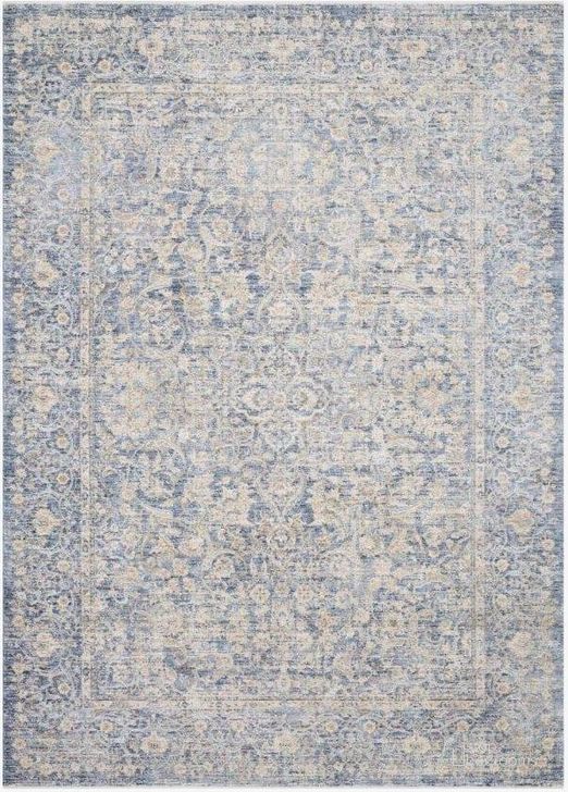 The appearance of Pandora Blue/Gold Rug PANDPAN-01BBGO2034 designed by Loloi Rugs in the traditional interior design. This blue and gold piece of furniture  was selected by 1StopBedrooms from Pandora Collection to add a touch of cosiness and style into your home. Sku: PANDPAN-01BBGO2034. Material: Polyester. Product Type: Rug. Image1
