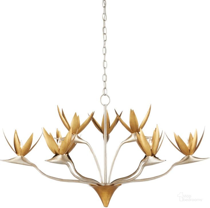 The appearance of Paradiso Gold and Silver Chandelier In Gold and Silver designed by Currey & Company in the modern / contemporary interior design. This gold and silver piece of furniture  was selected by 1StopBedrooms from Paradiso Collection to add a touch of cosiness and style into your home. Sku: 9000-0973. Product Type: Chandelier. Material: Iron. Image1