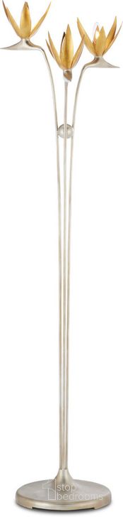 The appearance of Paradiso Gold and Silver Floor Lamp In Gold and Silver designed by Currey & Company in the modern / contemporary interior design. This gold and silver piece of furniture  was selected by 1StopBedrooms from Paradiso Collection to add a touch of cosiness and style into your home. Sku: 8000-0130. Product Type: Floor Lamp. Material: Iron. Image1