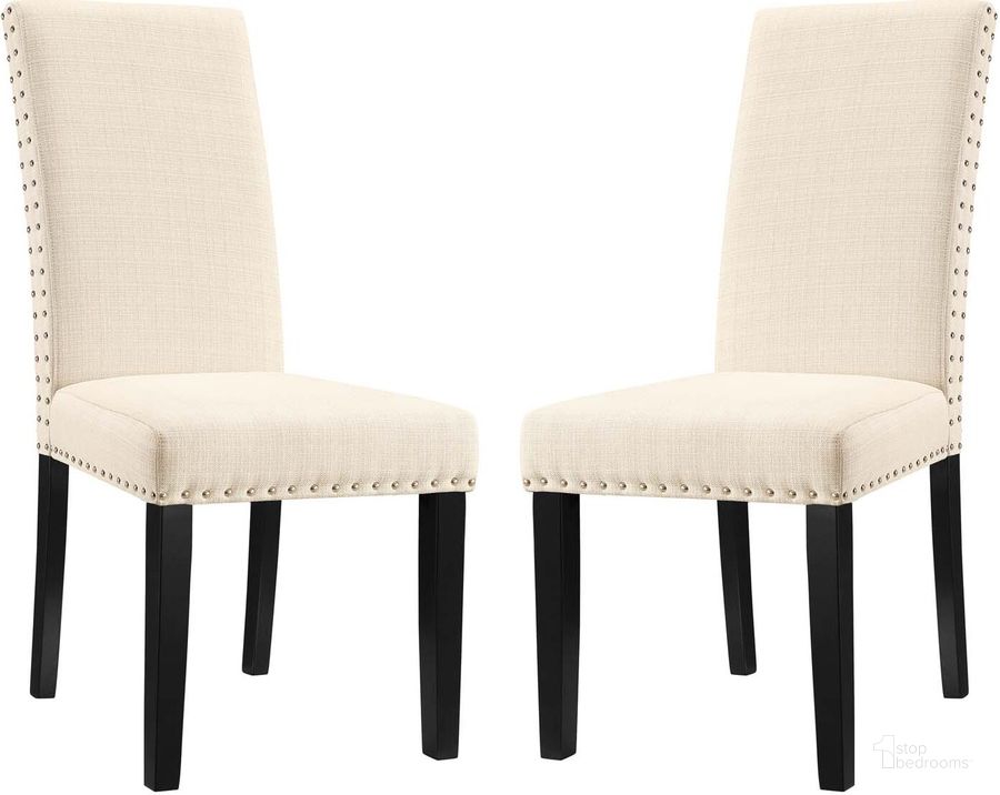 The appearance of Parcel Beige Dining Side Chair Fabric Set of 2 designed by Modway in the modern / contemporary interior design. This beige piece of furniture  was selected by 1StopBedrooms from Parcel Collection to add a touch of cosiness and style into your home. Sku: EEI-3551-BEI. Product Type: Side Chair. Material: Rubberwood. Image1